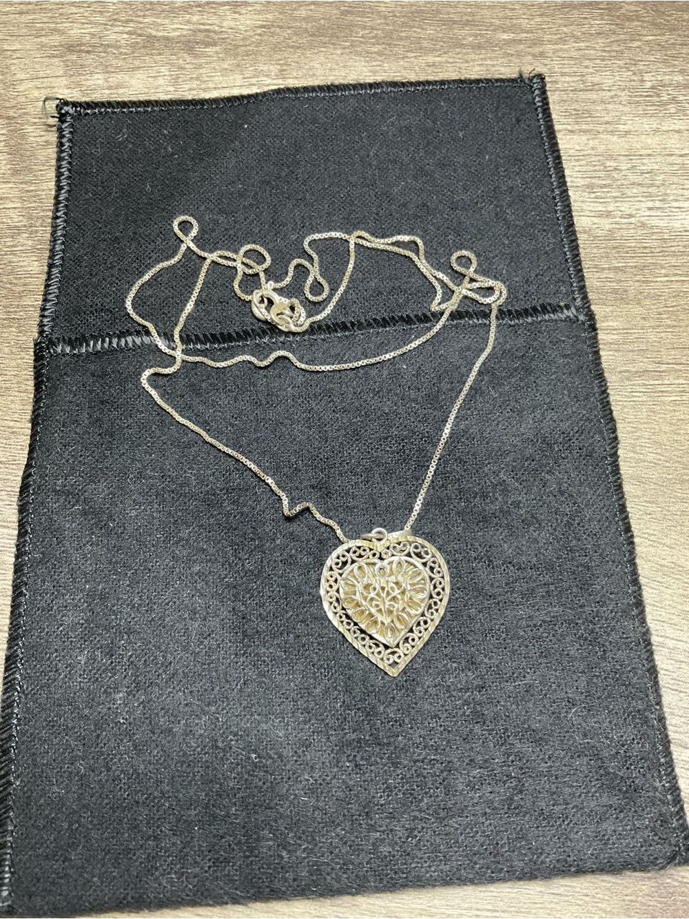 90s Vintage Morning Sun 925 Sterling Silver Filigree Heart Necklace